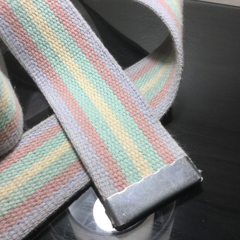 Vintage Woven Clothe Belt Silver Hardware Deroyal